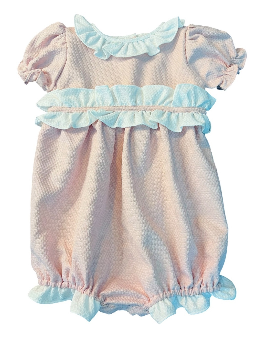 Eliza James Kids Soft Pink Ruffle Baby Bubble Romper Size 2T